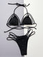 Glitter Halter Neck Strappy Two-Piece Bikini Set Swim