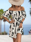 Printed Off-Shoulder Smocked Waist Dress