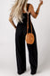Smocked Square Neck Wide Leg Jumpsuit with Pockets
